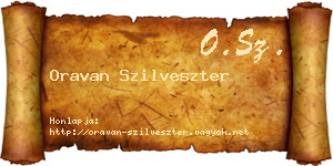 Oravan Szilveszter névjegykártya