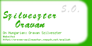 szilveszter oravan business card